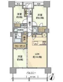 ヴィークステージ桜新町 3階 間取り図