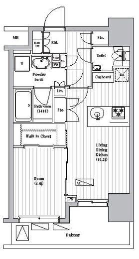 オーパスレジデンス武蔵小山 407 間取り図