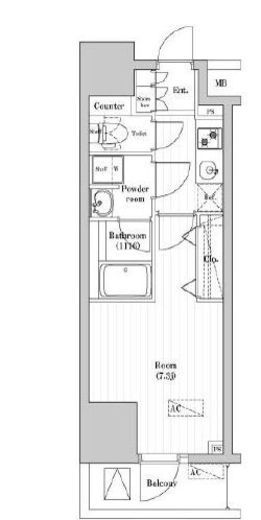 オーパスレジデンス武蔵小山 1306 間取り図
