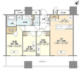 パークコート千代田富士見ザ タワー 10階 間取り図