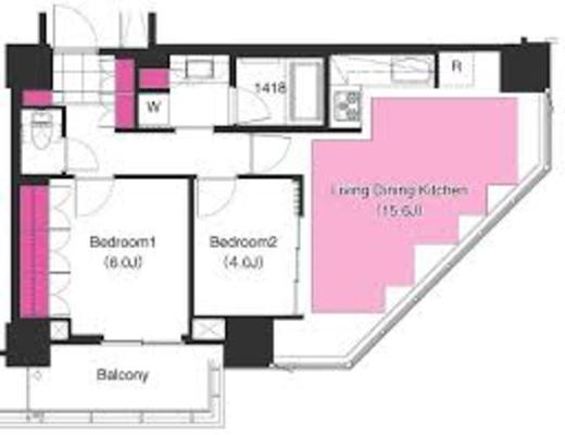 ブリリアイストタワー勝どき 1909 間取り図