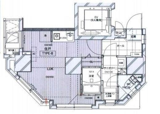 ル・グラシエルレゼール御成門 702 間取り図