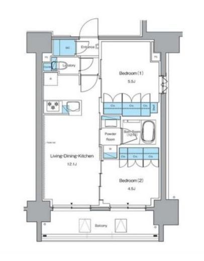 ルフォンプログレ秋葉原EAST 1204 間取り図