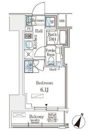 リージア大井町 504 間取り図