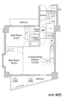 コンフォリア代々木上原 201 間取り図