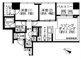 プレミストタワー白金高輪 9階 間取り図