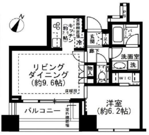 プレミストタワー白金高輪 10階 間取り図