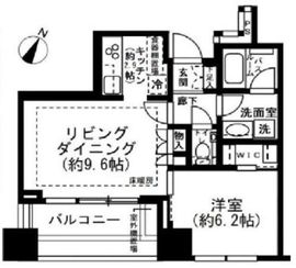 プレミストタワー白金高輪 10階 間取り図