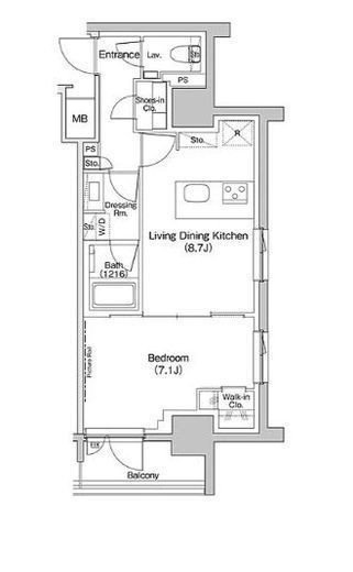 ザ・パークハビオ入谷 1205 間取り図