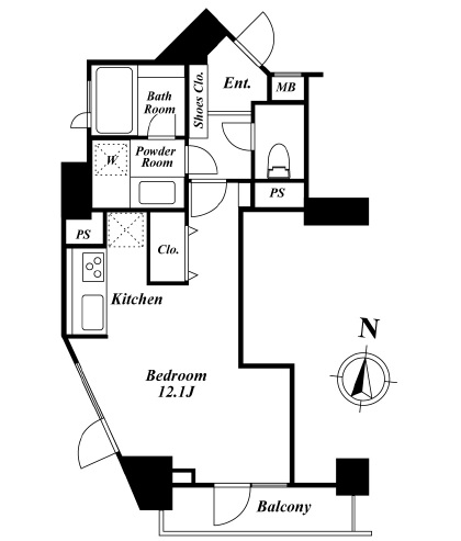 ドゥーエ西麻布2 1301 間取り図