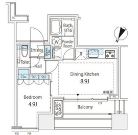 プレミストタワー白金高輪 11階 間取り図