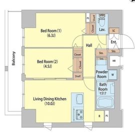 レフィールオーブ町屋駅前 403 間取り図