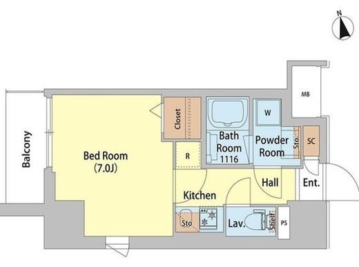 レフィールオーブ町屋駅前 404 間取り図