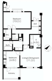 ラフィーヌ中目黒 307 間取り図