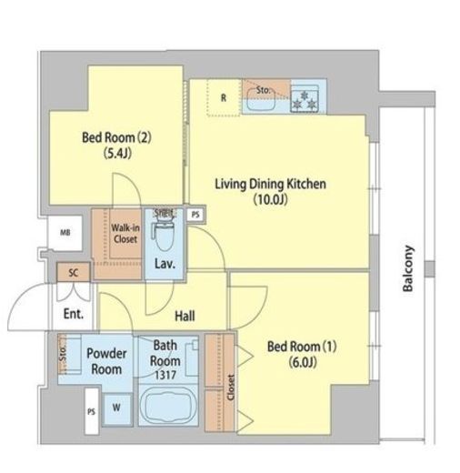 レフィールオーブ町屋駅前 1401 間取り図