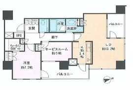 コートレジデントタワー 3階 間取り図