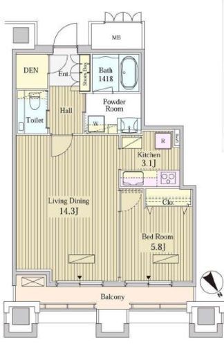 モメント汐留 1710 間取り図