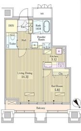 モメント汐留 1710 間取り図