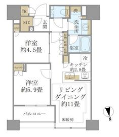 白金ザ・スカイ 20階 間取り図