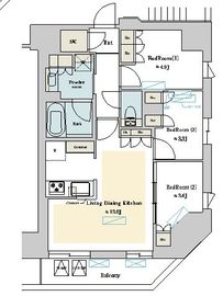 nido蔵前Residence 1504 間取り図