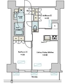 nido蔵前Residence 1103 間取り図