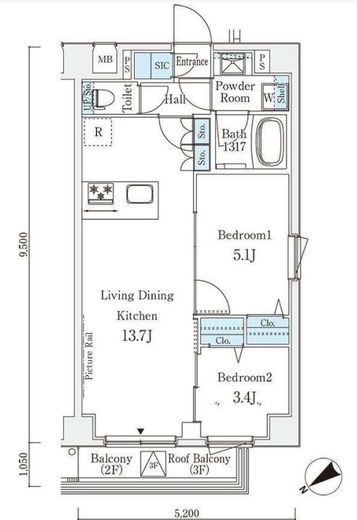 AIFLAT三軒茶屋 (アイフラット三軒茶屋) 204 間取り図