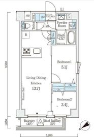 AIFLAT三軒茶屋 (アイフラット三軒茶屋) 204 間取り図