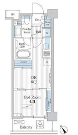 パークアクシス門前仲町テラス 206 間取り図