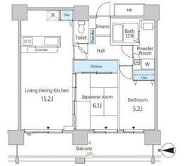 セルリアンホームズ勝どき 207 間取り図