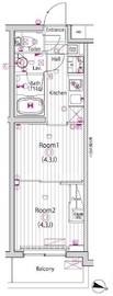 ガーラ・パークヒルズ武蔵小山 3階 間取り図