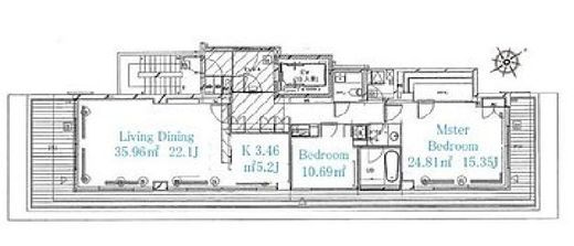 赤坂テラスハウス 7F1 間取り図