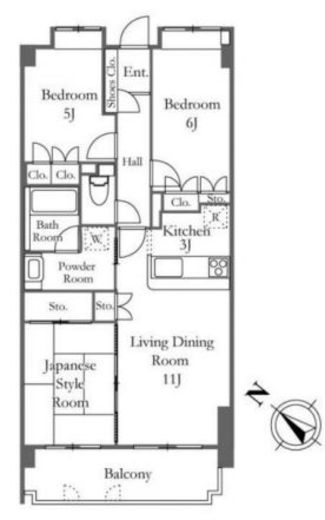 グランシティ中目黒 2階 間取り図