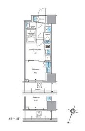 ルフォンプログレ渋谷ヒルトップ 1008 間取り図