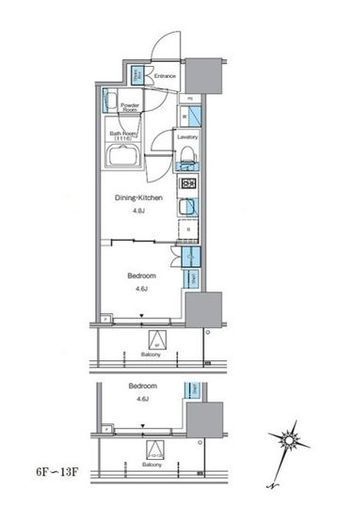 ルフォンプログレ渋谷ヒルトップ 1308 間取り図