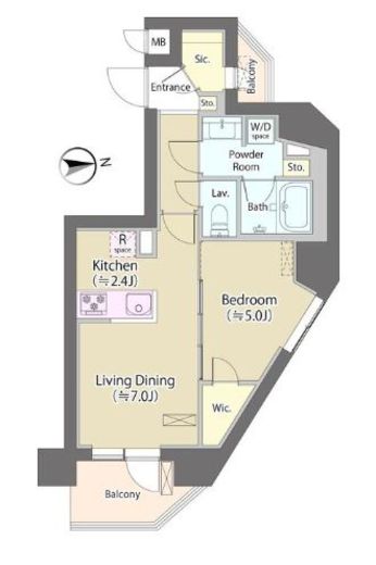 神明公園ハイツ・文京 601 間取り図