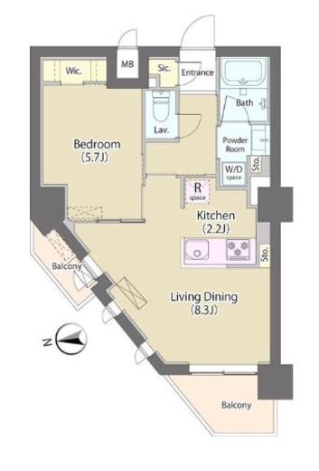 神明公園ハイツ・文京 407 間取り図