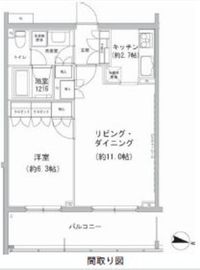 ヒューリックコート雪が谷 406 間取り図