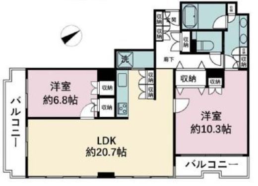 西早稲田パークタワー 4階 間取り図