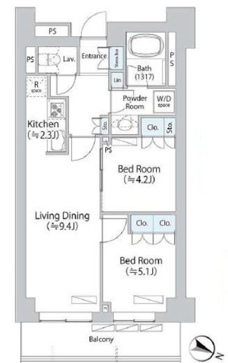 パークアクシス千歳船橋 414 間取り図