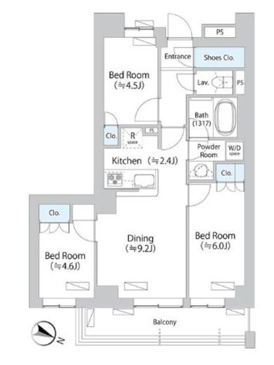パークアクシス千歳船橋 408 間取り図
