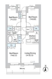 パークアクシス千歳船橋 206 間取り図