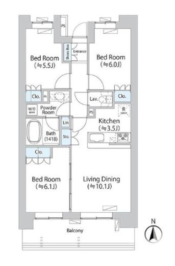 パークアクシス千歳船橋 405 間取り図