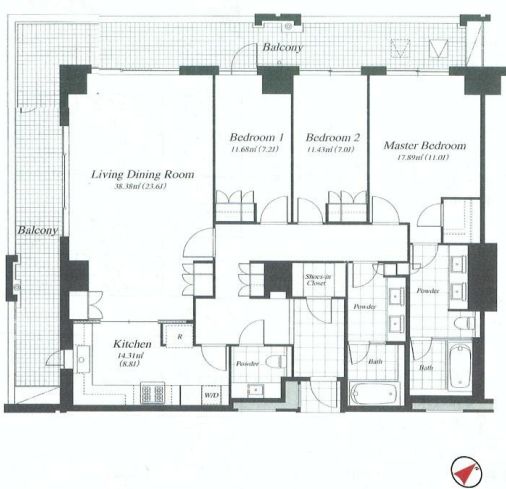 麻布第一マンションズ 505 間取り図
