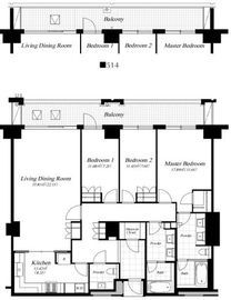 麻布第一マンションズ 514 間取り図