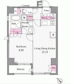 プロシード西新宿 402 間取り図