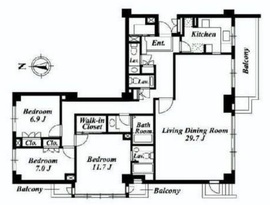 フォレストフォルム駒場 304 間取り図