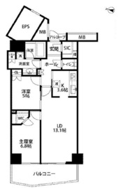 キャピタルマークタワー 13階 間取り図