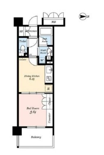 フルーヴ押上 204 間取り図