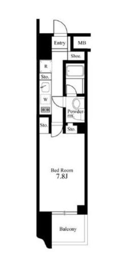 プライマル新宿若松町 303 間取り図