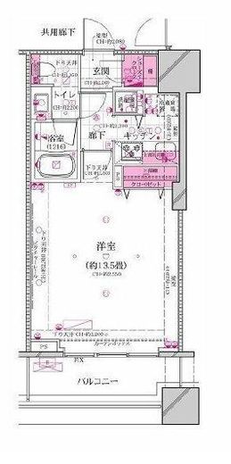 コンシェリア西新宿タワーズウエスト 19階 間取り図